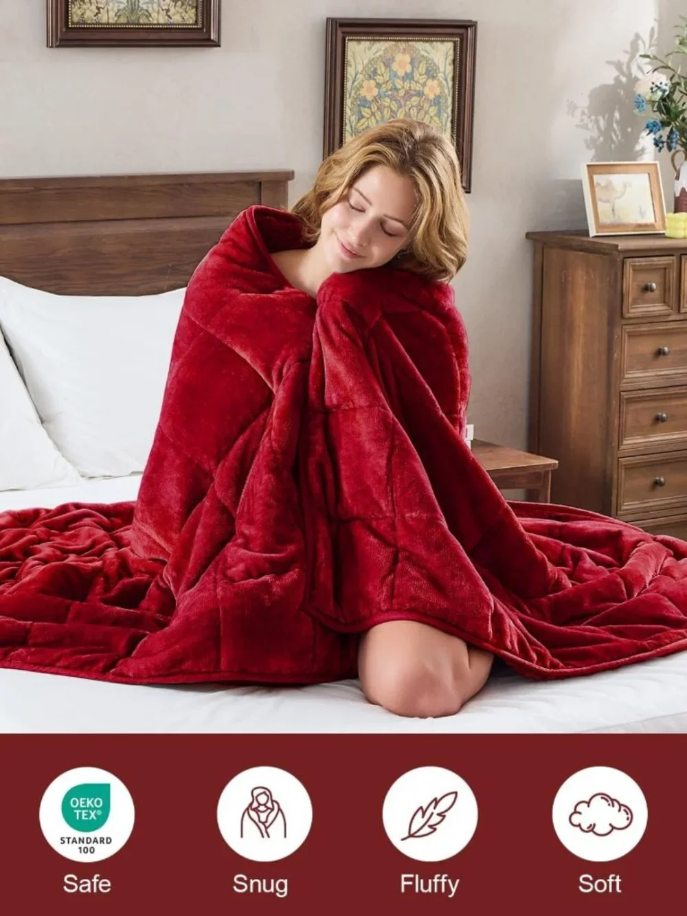 Cozy Ultra Soft 15lbs Sherpa Weighted Blanket, 60